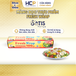 Hộp Màng Bọc Thực Phẩm Fresh Wrap 30cm x 100m SATIS Tiết Kiệm Chi Phí Dùng Được Cho Lò Vi Sóng