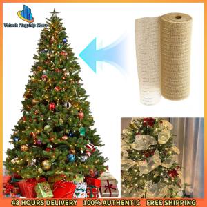 Vktech Red Green Mesh Ribbon for Wreath Making and Holiday Decorations 2 Rolls Christmas Accessories