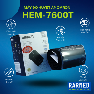 Máy đo huyết áp tự động không dây Omron HEM-7600T vòng bít thông minh