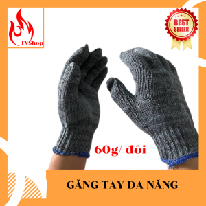 Lố 10 đôi Găng tay bảo hộ lao động sợi len xám dày 60g/đôi