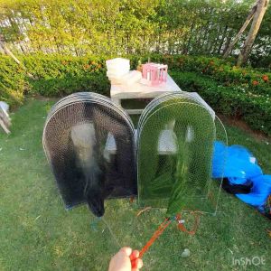 ไอ้โง่ดักปลา**สูง90เซนเเละ70เซน( 5ห่วง-50 ห่วง) เหล็ก 7เหล็กใหญ่หนา (2เซน/3เซน/4เซน/5เซน/ผ้ามุ้งหนาถี่พิเศษ) เหล็กชุปกันสนิม