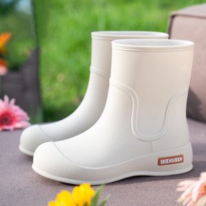 DOOUR Nhẹ Giày đi mưa Chống thấm nước Chống trơn trượt Giày cao su chống thấm nước. Bền bỉ Cổ ngắn đến mắt cá chân Giày đi vườn chống trượt Dành cho nam và nữ.