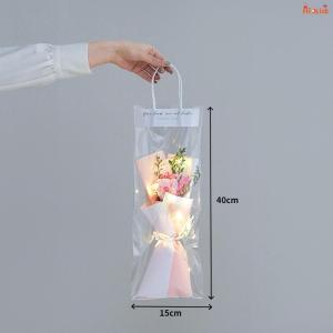 [SG Seller]Artificial Flower Bouquet with LED Light Mini Soap Rose Sunflower Gift Bouquet in Clear Tote Bag