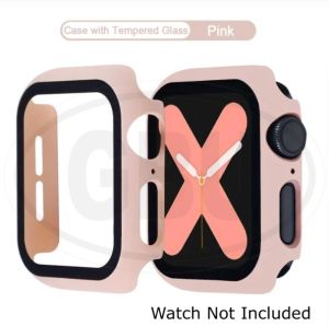 Apple Watch Series 9/8/7/SE/6/5/4/3/2/1 For 38mm/40mm/41mm/42mm/44mm/45mm/49mm Cover Case with Tempered Glass Screen