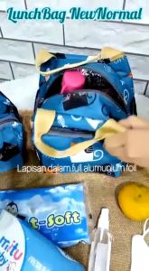 Tas Bekal Anak Sekolah 5 in 1 Motif Karakter Bagian dalam Alumunium Tebal Bahan Anti Air