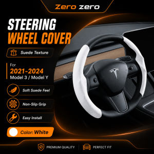 For Tesla Model 3 Y YL Steering Wheel Cover 2021 2026 White Interior Protector Anti-Slip Four Seasons Universal Zero zero