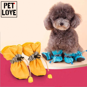 Pet Cat Dog 4-piece Set Four Seasons Breathable Soft Bottom Non-slip Waterproof Shoes