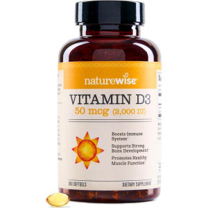 Naturewise 5000IU Vitamin D3 90 Softgels Support Bone Growth & Immunity For Teenage Students Spending Long Hours In Classrooms With Insufficient Natural Sun Exposure Daily