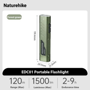 Naturehike Portable durable flashlight outdoor hiking mountaineering camping Magnetic rechargeable EDC Flashlight strong light