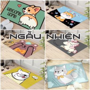 Thảm Lau Chân Kẻ Sọc Cao Cấp - Siêu Thấm Nước Chống Trượt để Phòng Tắm Phòng Khách - Kích Thước 38x58