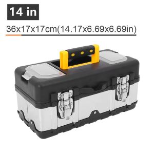 WAPKTY Double-Layer Maintenance Parts Toolbox Tool Organization Handheld Multifunction Toolbox Durable Stainless Steel Hardware Tools Box for Workshop Organization