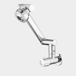 LITUILI 360° Rotation Wall Mounted Faucet 2 Modes Nozzle Stainless Steel Kitchen Sink Faucet Water Efficient Chrome Finish Bathroom Faucet Kitchen