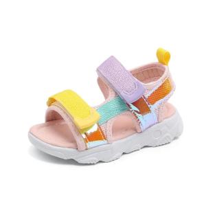 Summer Children Sport Sandals Breathable Mesh Soft Bottom Baby Girls Boys Shoes Colorful Reflective PU Leather Shoes Kids G042432026