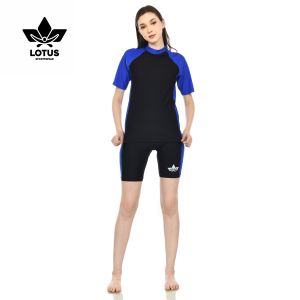 Baju Renang Wanita Remaja Dan Dewasa Setelan Lengan Pendek Dan Celana Pendek