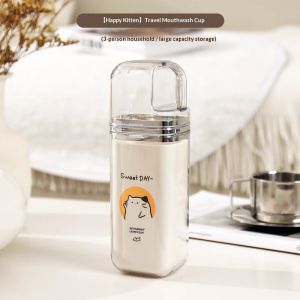 QIHUISHI Cốc bàn chải đánh răng du lịch thời trang với hộp đựng Kệ để bàn chải và nước súc miệng tích hợp hoàn hảo cho chăm sóc răng miệng đang di chuyển