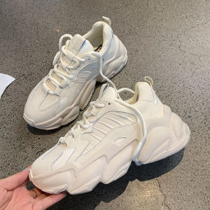 ＜1220＞  Giày Chunky Màu Đen Nữ 2024 Giày Một Lớp Đế Dày Dễ Phối Phong Cách Hàn Quốc Thoải Mái Giày Thể Thao Học Sinh Xuân Thu Mẫu Mới Sành Điệu