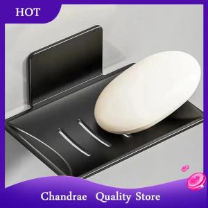 [Chandrae] Carbon Steel Bathroom Shower Storage Soap Tray Rack Soap Tray Wall Mounted Drainage Soap Tray Box