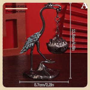 [COD] Crane Incense Holder Stove Lotus Incense Antique Alloy Lotus Hanging Stove Tea Ceremony Craft Household Decoration