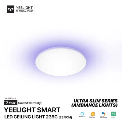 Yeelight Smart LED Ceiling Light 235c (23.5 cm) (Ultra thin) with Ambience Backlight Works with Google Home Amazon Alexa Apple Homekit