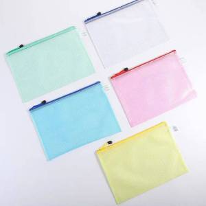 VC Art A4 Zip Bag Thick Material Student Waterproof Document Bag File Folder Office Stationery Organizer PVC