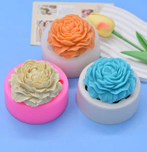 Khuôn silicon hoa mẫu đơn xòe làm rau câu nến xà phòng
