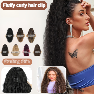 Wig Clip Extensions Hairpieces Fluffy Wavy Ponytail Wig Hair Ring Natural False Hairpiece Clip In Hair Extension