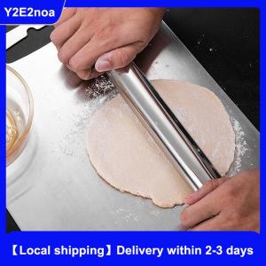 【Local shipping】 Stainless Steel Rolling Pin Kitchen Utensils Dough Roller Bake Pizza Noodles Cookie Dumplings Making Non-stick Baking Tool