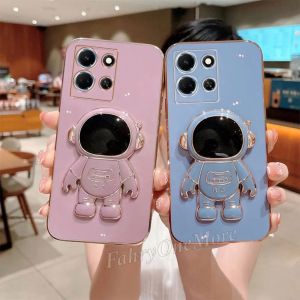Casing Infinix ZERO 30 4G 5G Astronot Stand Premium Softcase Plating Lucu