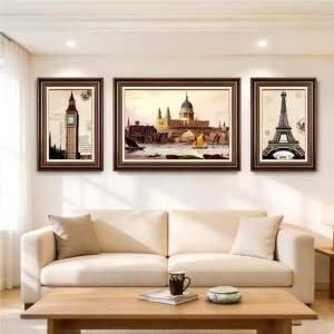 Triptych Landscape Painting-Countryside Seaside Views Perfect for Home Office Decor