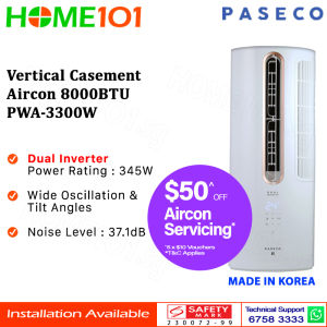 Paseco Vertical Casement Aircon 8000BTU PWA-3300W