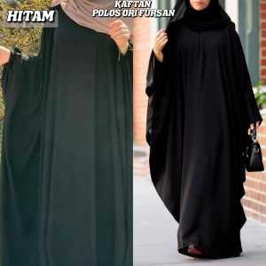 Kaftan Warna Polos Bahan Fursan Allsize / Kelelawar / Dress Muslim / Gaun Pesta