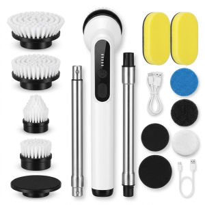 9-in-1 Cordless Electric Spin Scrubber  2-Speed Cleaning Brush with Extendable Handle & USB-C Charging