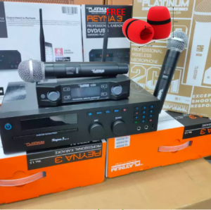 Platinum Karaoke Set Reyna 4 Player 21000++ songs With U20 WIRELESS MICROPHONE WITH FREE FOAM