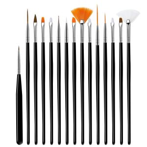 Paint Brushes Set,Professional Multi-Function Acrylic Oil Watercolor 15pcs Sturdy and Durable Convenient and Easy to Use Fine for Artist Nail Painting and Painting Diy Art Supplies Hook Line Pen
