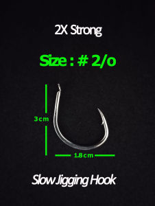50 Pcs Kail Pancing Slow Jigging Hook 2X Strong Flat (tanpa lubang)