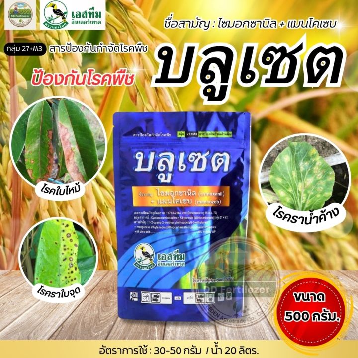 บลูเซต สารกำจัดเชื้อรา 2 พลังบวก ราน้ำค้าง แอนแทรคโนส