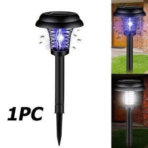 Solar Mosquito Killer With 2 Light Mode Outdoor Waterproof Led Light Bug Zapper Mosquito Trap Lamps For Garden Camping