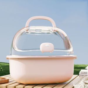 CRUSHES Cầm tay Lồng Chuột Hamster Không gian rộng Cứng cáp Lồng mang động vật nhỏ Di động Thoáng khí Nhà cho thú cưng