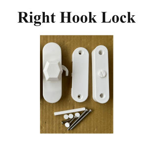 [SG SHOP SELLER] HDB PVC Sliding Toilet Door Lock Left / Right (Off White)