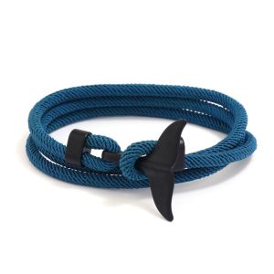 GENENIC Fashion Simple Birthday Gift Alloy Whale Tail Trendy Niche Design Korean Style Hand Strap Fashion Jewelry Braided Rope Bracelet Men Bracelet