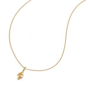 Fashionable Palms Eye Charm Necklace Zircon Embedded Neckchain Adjustable Length Clavicle Chain Lucky Symbol