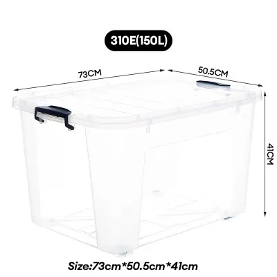 Lifestow Storage Box Transparent Plastic MegaBox BIG Wardrobe Organizer Storage Stackable Sealed With Wheel Water proof
