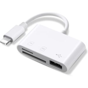 Actual【COD】2 in 1 SD+TF Card Reader i-phone to SD Card / TF Memory Card Read OTG Adapter