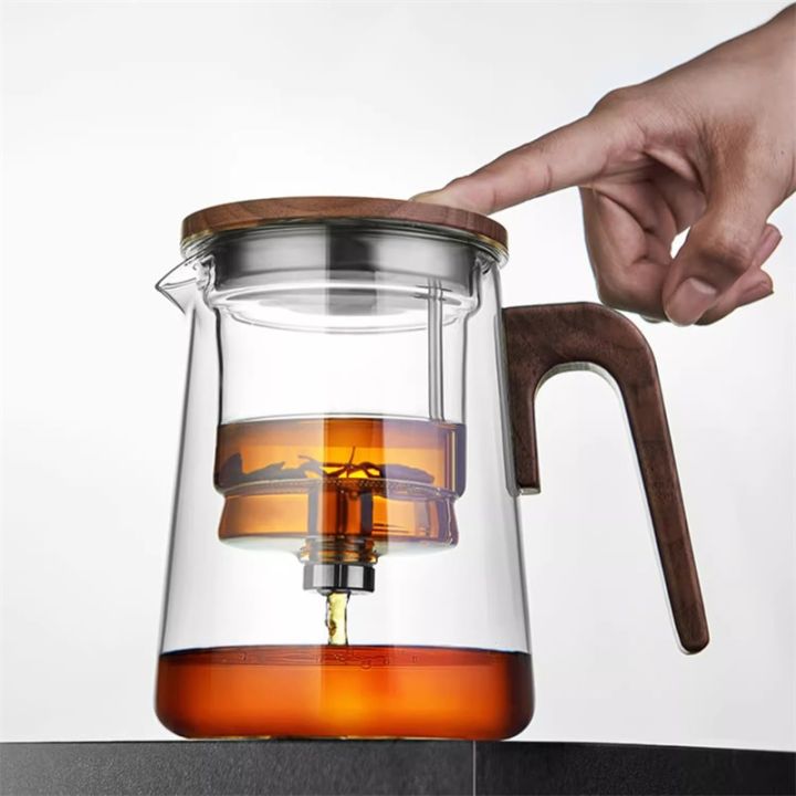 Enchanti Tea Pot, Enchantipot Magic Tea Pot With Wooden Handle, Water Separation Glass Teapot, Witchcrafts Teapot, Enchanti Glass Teapot With Strainer