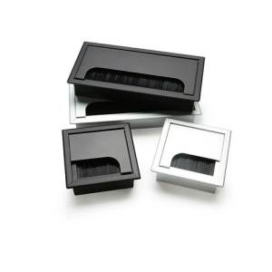 Aluminum Alloy Rectangle Wire Cable Grommet Hole Cover Cable Organizer for Office Desk Computer Desk Table