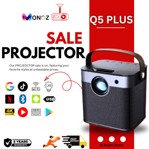 [New] MONOZ Q5 PLUS Projector 4K UHD Full HD 4500 Lumens Android With Projector For Laptop And Phone