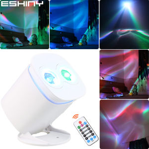 ESHINY B216 RGB LED 7 Colors Rainbow Aurora Projector DJ Disco Light Party Bar Dance Magic Sky Night KTV Room Stage Effect Ball Sunset Lamp USB
