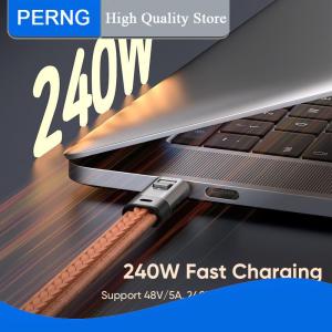 [PERNG] Tehe Portable Keychain USB C Charger Cable Short 240W 5A Fast Charging Cord Type C Short Charging Cable For Phone MacBook Android
