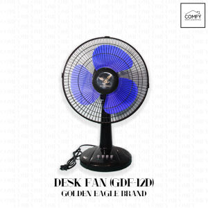12 Inches GOLDEN EAGLE Electric Desk Fan 3-High Performance Speed Plastic Fan Blade (COD)