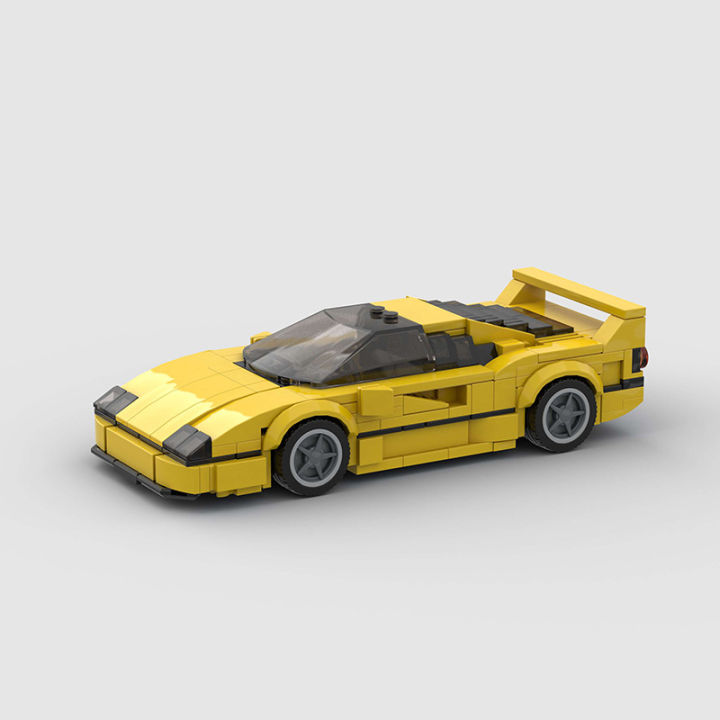 MOC Ferrari F40 Yellow Super Sports Cars Building Blocks Bricks